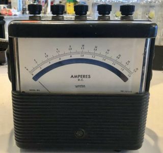 Vintage Weston Amperes D.  C.  Meter Model 901 No.  16249.