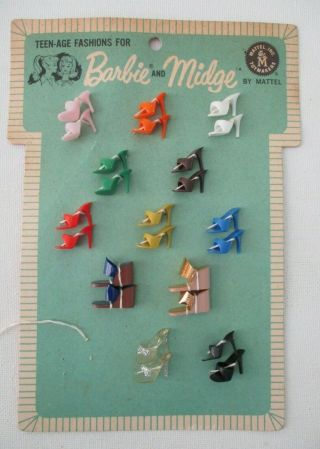 Minty Vintage Barbie Shoes: BROWN Open Toe Heels Japan Mules 3