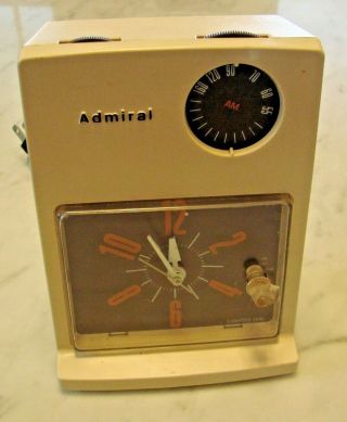Vintage Admiral Solid State Am Clock Radio Model Cr - 6100