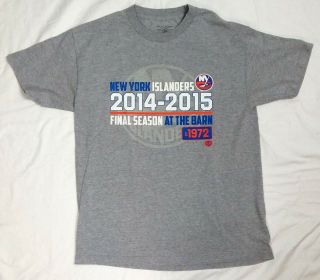 Lg York Islanders Final Season At The Barn T - Shirt Gray L 29 W 21