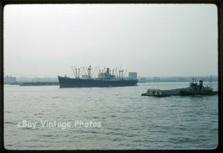 3 Vintage 1960 - 61 Slides Photos York Harbor Ships Brooklyn Ferry Jb381