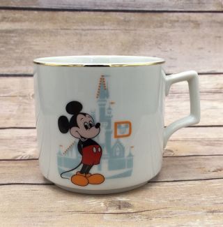 Vintage Walt Disney World Japan Mickey Mouse Castle Coffee Mug