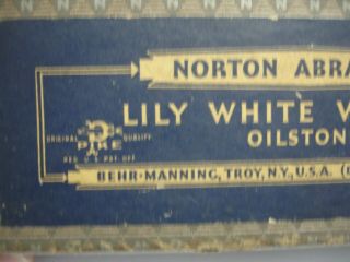 Vintage Norton Abrasives Lily White Washita Oilstone Box Only 2