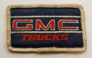 Vintage Gmc Trucks Sew On Patch - 3 " X 2 " Blue White & Red