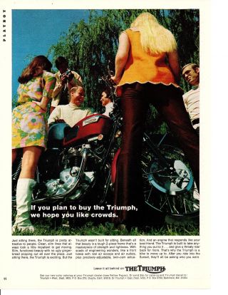 1969 Triumph Motorcycle Print Ad