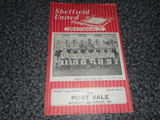 Sheffield United V Port Vale 1956/7 August 25th Vintage Post