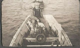 Vintage Photograph 1900 Bird Duck Hunting Boats Decoys Stuyvesant York Photo
