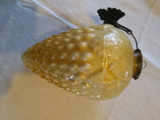 Vtg Large Yellow - Gold Glass Grape Cluster Kugel Midwest Christmas Ornament 6 "