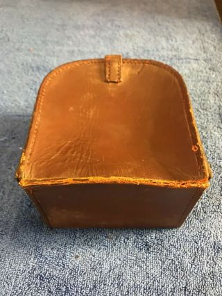 Vintage Antique Leather Fly Reel Case.  5 