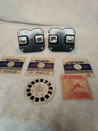 2 Vintage Sawyers View Master Stereo Viewer With 4 Reels