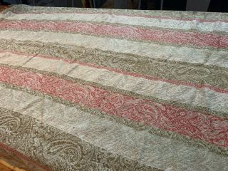 Antique Textile Woven Jacquard Paisley Piano Scarf Throw Vintage Victorian Fine
