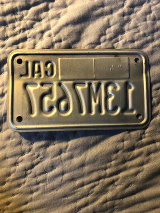 Expired 1997 California motorcycle license plate Embossed 2