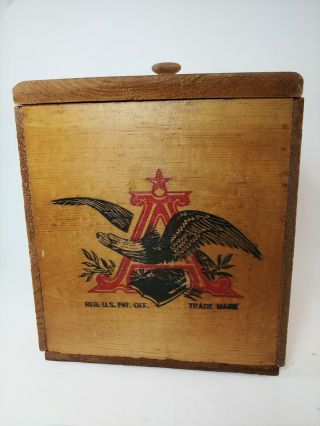 Vintage Anheuser Busch Rare Smaller Wooden Box Only One On Ebay
