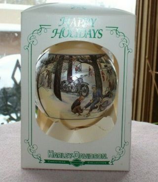 1991 Harley Davidson Collectible Limited Edition Glass Ball Christmas Ornament