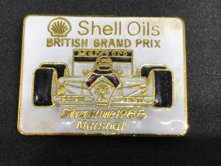 Vintage Enamel Silverstone F1 Grand Prix Marshal Badge: 1988 Shell Oils - Enamel