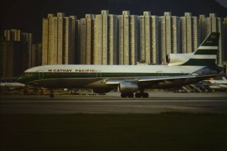 1992 - Hong Kong Kodak Photo Slide - Cathay Pacific L - 1011 Kai Tak Hkg