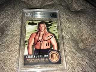 Chris Jericho Wwe Wrestling Signed Trading Card Beckett Certified