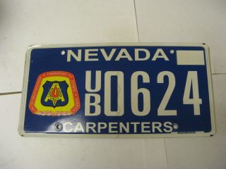 Nevada Nv License Plate Ub0624 United Brotherhood Of Carpenters And Joiners