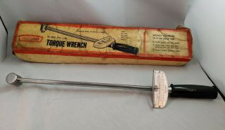 Vintage Craftsman Torque Wrench 44481 Dual Range 0 - 100 Ft/lb 1/2 " Drive W/ Box