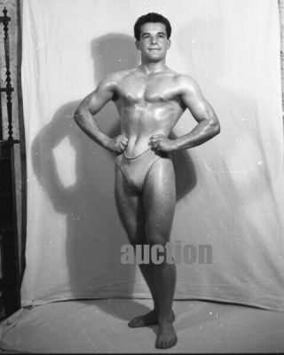Vintage Negative: Bodybuilder Physique Man Male Shirtless Muscle 50 