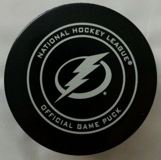 Tampa Bay Lightning Gary Bettman Official Game Puck Nhl Sher - Wood Made - Canada