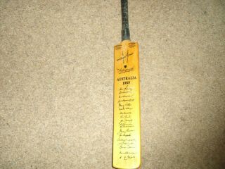 Vintage Signed Pre Printed Miniature Cricket Bat Australia Tour 1968 Will Gunn