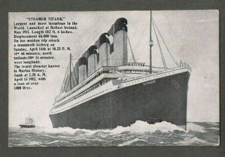 C1912 - 1920 Vtg Ocean Liner Postcard White Star Line Steamer Rms Titanic