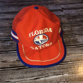 Vintage 3 Stripe Trucker Hat Cap Logo Uf University Of Florida Gators