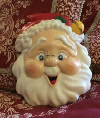 Vintage Santa Claus Plastic Face Musical Light Up On/off Dial Wearing Glasses
