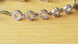 vintage hallmarked silver & pink stone Ladies Bracelet.  7 