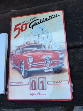 Alfa Romeo Giulietta Sprint commemorative 50th anniversay perpetual calendar 2