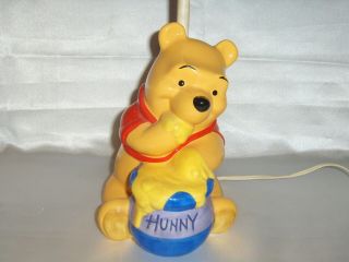Vintage " Winnie The Pooh " Honey Pot Ceramic Lamp No Lamp Shade