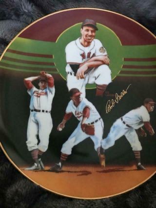 Bob Feller Autographed Ceramic Sports Impressions Gold Edition Plate 10 "