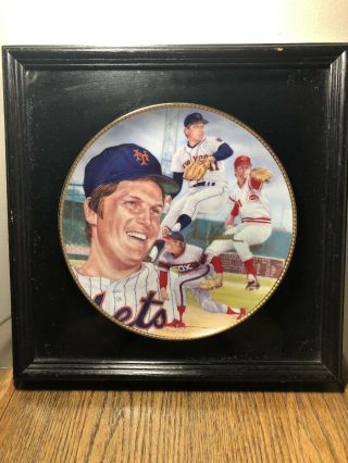 Tom Seaver Honored Collectors Plate Framed And Autographed Made By Gartlan