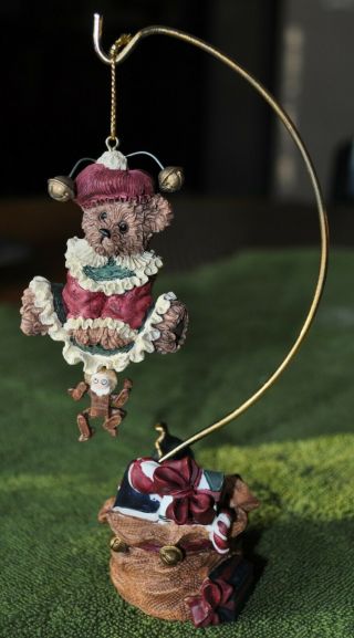 Vintage Boyds Bear By Ganz Mini Christmas Ornament With Stand