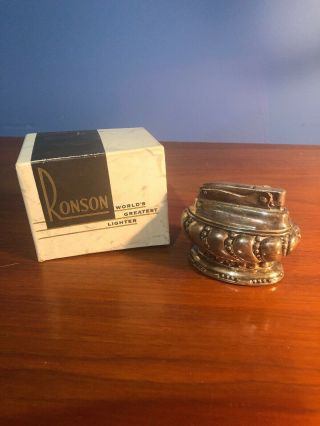 Vintage Silver Plated Cigarette Lighter Ronson Crown