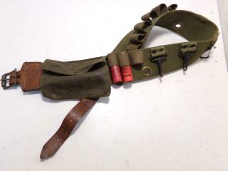 Size 34 " Vintage And Unusual Shotshell Ammo Hunting Belt For 12 Gauge Shotgun