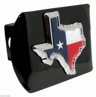 Texas Shape Flag Emblem Black Made In Usa Trailer Hitch Cover