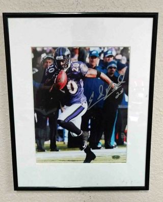 Ed Reed Signed Baltimore Ravens 8 X 10 Sports Action Photo -