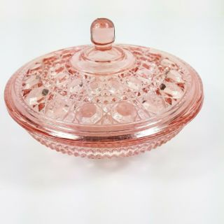 Vintage Pink Depression Glass Candy Dish Lid Windsor Pattern