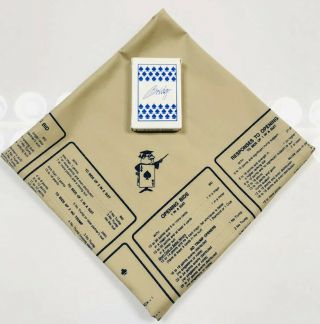 Vtg Whistco Bridge Cover 48” X 38” Tablecloth Card Table How To Play Bridge 1992