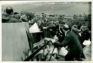 Vintage Photograph Of Major Godfrey Harwood Being Assisted From The Wreckage