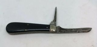 Vintage Schrade Cut Co Walden Ny Folding Pocket Knife Barehead Curved Jack Knife