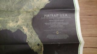 Vintage National Geographic Portrait Map Of The United States Photomosaic 1976