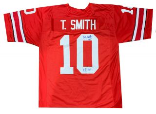 Troy Smith Signed Red Jersey Jsa Authenticated Ohio State Buckeyes Osu