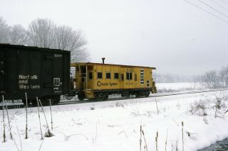 Chesapeake & Ohio Chessie System Railroad Slide C&o Caboose Snow 1987