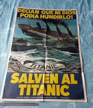 Large 108 X 72 Cm Sos Titanic Film Poster White Star Line Interest.