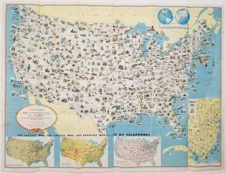 United States Resources / Pictorial Map Of The United States Of America Showing