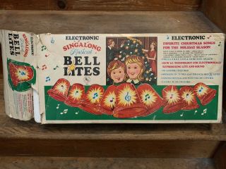 Electronic Singalong Musical Bell Lites Vintage Christmas 9 Bells 8 Songs