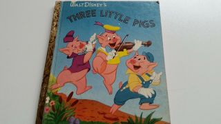 Vintage 1948 Little Golden Book Three Little Pigs D10 " J " Ed.  42 Pages Vg,